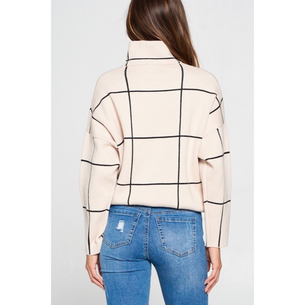LAST ONE - GRIDLOCK TURTLENECK KNIT SWEATER - Picture 3 of 7